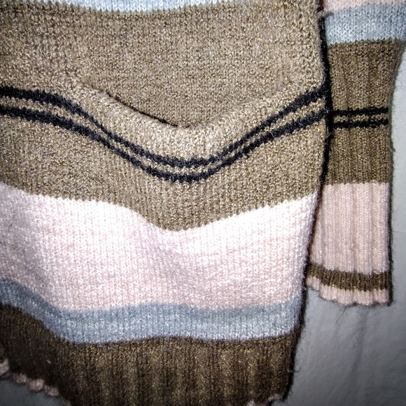 Caslon Women's Multicolor Striped Open Cardigan Sz Medium Nordstrom Wool Mohair - Picture 5 of 8